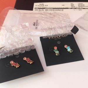 Coach earrings (2 pairs) NWT